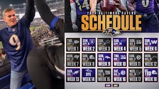 Ravens Fan Gets TOO EXCITED at 2024 NFL Schedule!