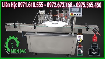 Dây chuyền máy chiết rót, đóng nắp chai lọ tự động - Công ty maymienbac.com