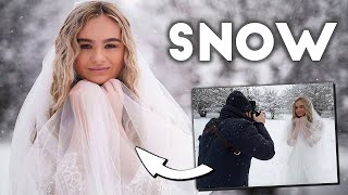 Bride portrait shoot in the snow! Natural light and off camera flash