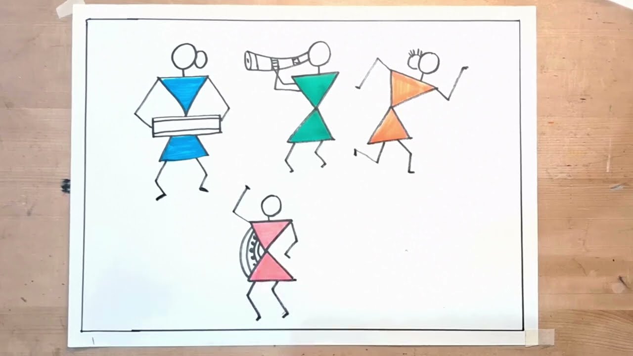 Learn Warli Drawing | Basic Warli Drawing | Indian classical ART 
