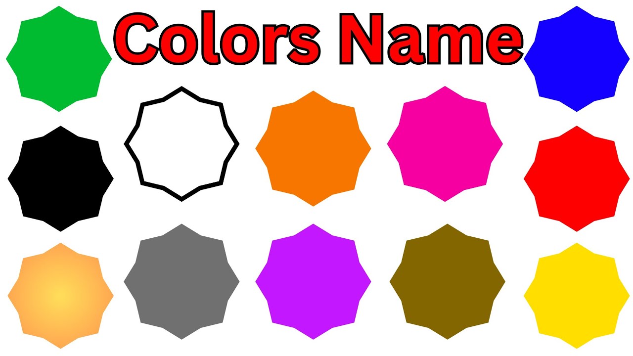 12 Colours name in hindi and english | Colour Name | रंगो के नाम | Colours English Vocabulary