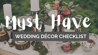 MUST HAVE Wedding Décor Checklist | ETC Events