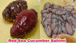 Korean Street food,Red Sea Cucumber Sahimi, all fish Cutting video