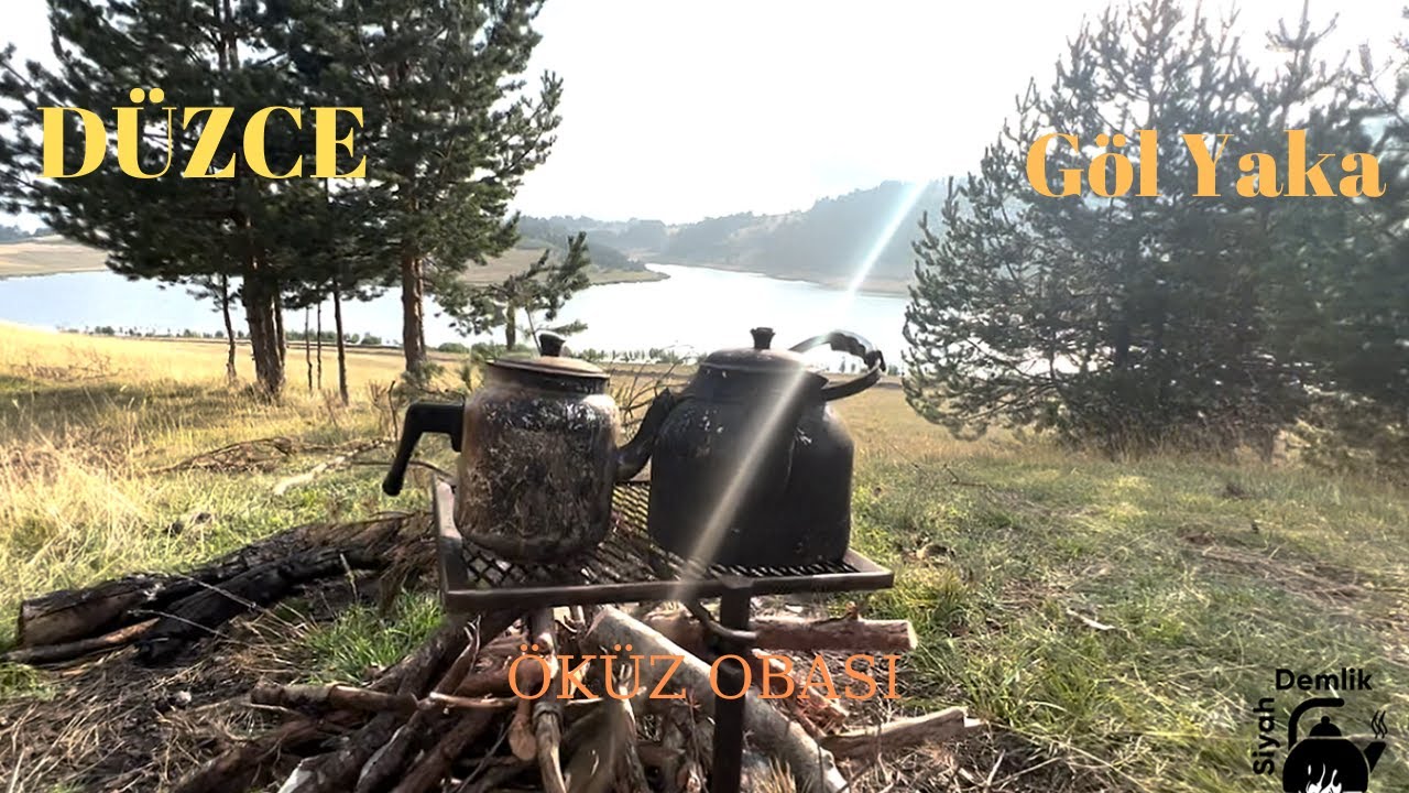 Muhteşem göl manzarasında kamp.(Düzce-Gölyaka-Kardüz)..Saç tava ve kumpir..Drone görüntüleri ile.