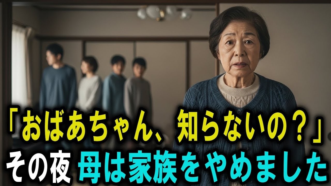 「孫のため」そう思ってた私は、孫の一言で、その夜母をやめました