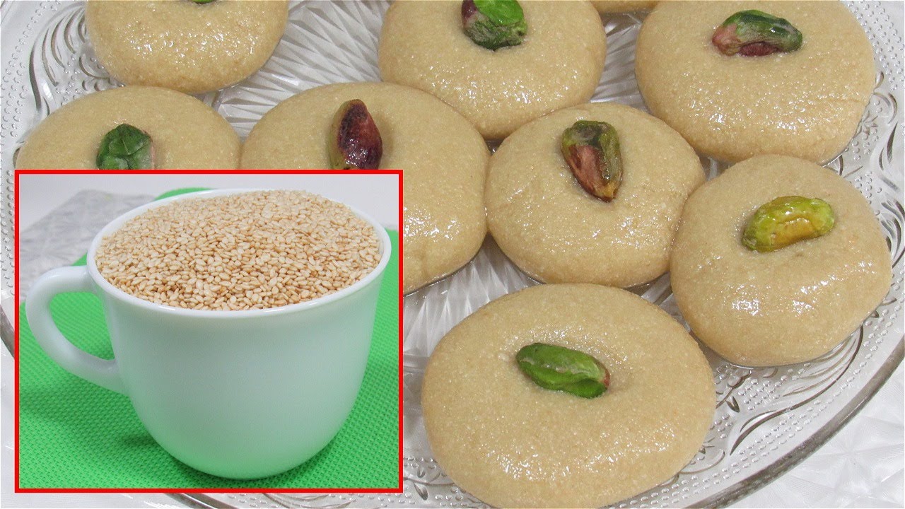 عندك سمسم حضري  اطيب حلاوة علاجية حلاوة سريعه بدون طبخ ولا فرن ولا تعب أروع تحلية