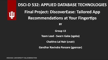 Applied Database Technologies | Final Project: DiscoverEase