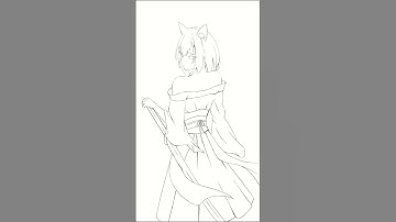 Fubuki Shirakami [Digital Illustration Time Lapse] #shorts