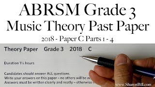 ABRSM Music Theory Grade 3 Past Paper 2018 C with Sharon Bill
