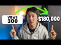 Making 180000year on youtube with only 300 views.