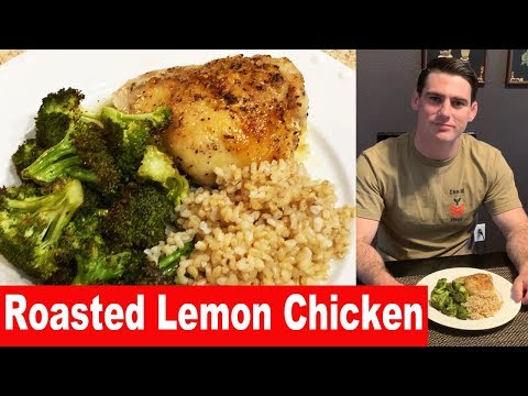 Roasted Lemon Chicken and Broccoli with brown rice