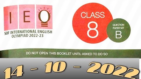 English Olympiad Class 8 Solution | IEO Class 8 Answer key 14/10/2022 #ieo #class8 #olympiads #sof