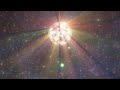 Beautiful Disco Ball Shining Rainbow Color Light Beams In Outer Space 4K Background VJ Video Effect