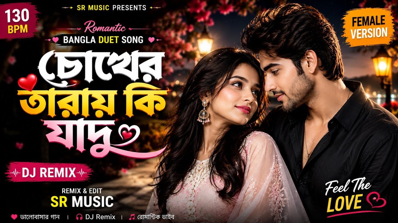 চোখের তারায় কি যাদু 2 💖 | Romantic Bangla Duet DJ Remix | 130 BPM | SR MUSIC