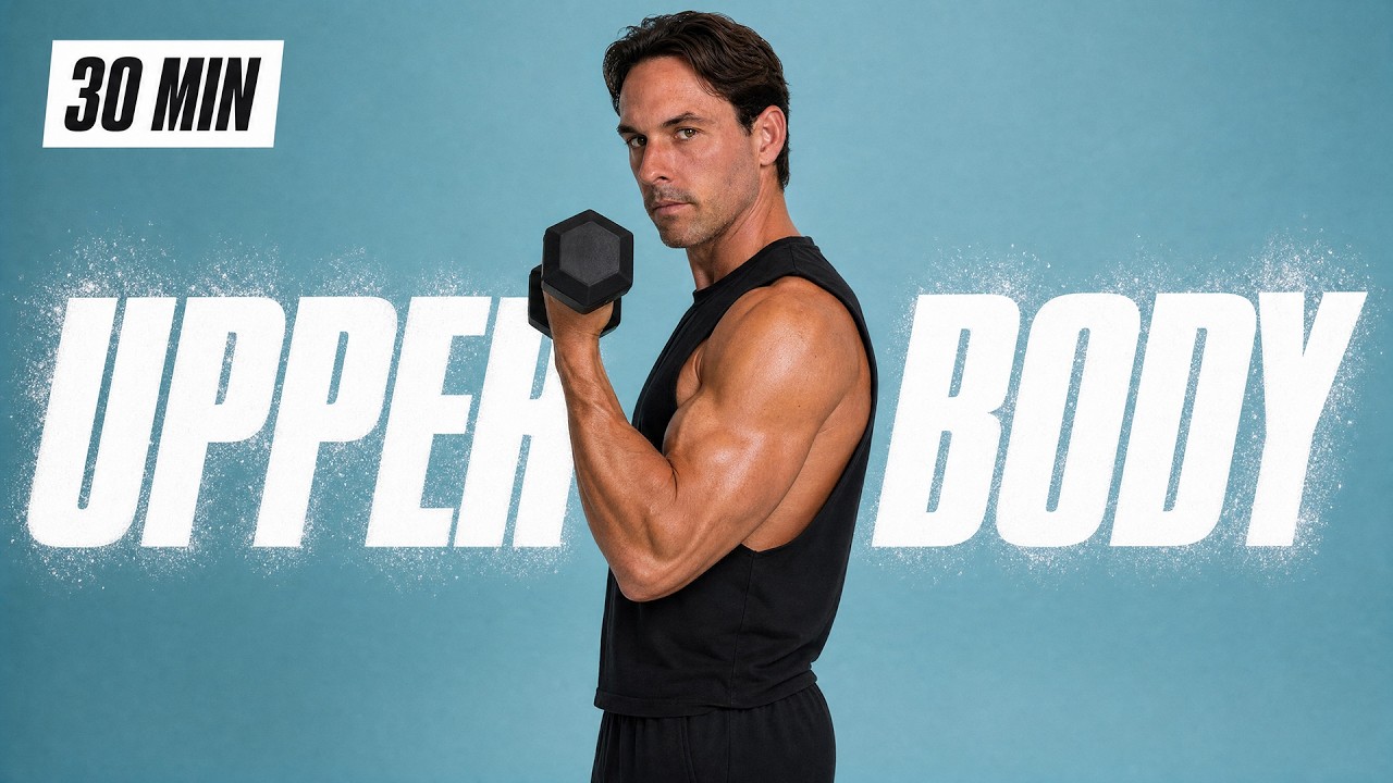 30 Min Total Upper Body Dumbbell Workout at Home to Build Muscle - YouTube