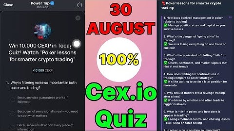 Cex.IO Quiz Answers Today 30 August | Cex.io Daily Quiz | Cex io daily combo | Cex.io daily | 
