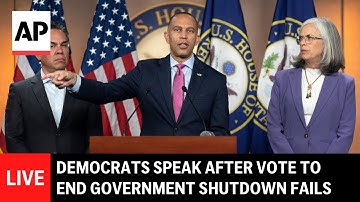 LIVE: Democrats speak after vote to end government shutdown fails in Senate