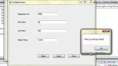 How to create a simple C# database application with Microsoft SQL server (2008)-Part  6.wmv