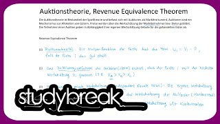 Auktionstheorie, Revenue Equivalence Theorem | Preistheorie