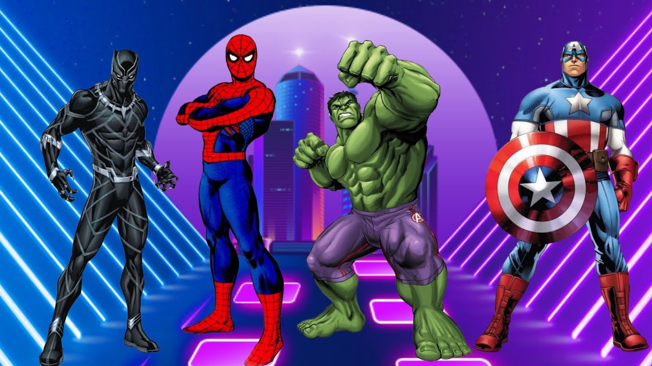 Superhero Color Dance Challenge Captain America 🆚 Spiderman 🆚 Marvel Avengers...