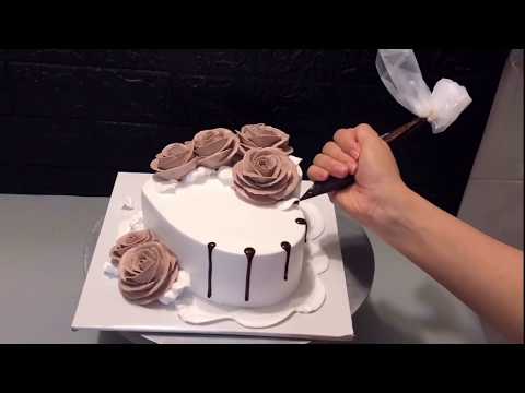 Cách làm bánh kem trái tim hoa cơ bản dễ làm - how make flower cake | Foci