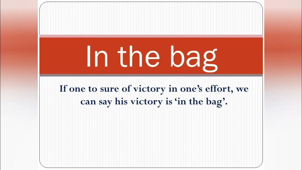 Different usage of the word 'Bag' YouTube