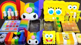 Asmr Rainbow Kuromi Vs Spongebob Slime Mixing Makeup,Parts,Glitter Into Slime!#Satisfying#Slime#슬라임