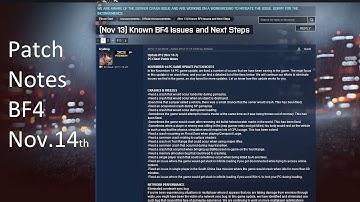 BF4 Patch Notes for NOVEMBER 14th! Quick Review!