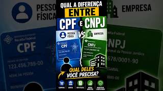 VOCÊ SABE A DIFERENÇA ENTRE CPF E CNPJ?? #contabilidade #cnpj #cpf #empresas #mei  #curiosidades