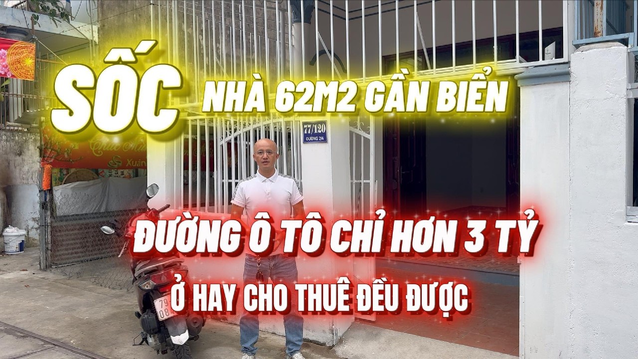 Bán gấp nhà tại Nha Trang diện tích 62M2,1 trệt 1, gác lửng, gần biển đường ô tô giá chỉ hơn 3 tỷ.