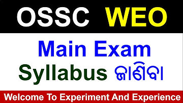 OSSC WEO Mains Syllabus 2022 | #ossc | #osscexam | #osscweo