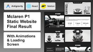 Mclaren P1 Static Website Final Result | React, Animation
