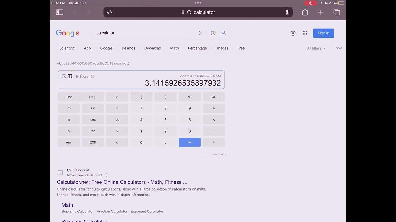 Personal best at google PI game 30 digits YouTube