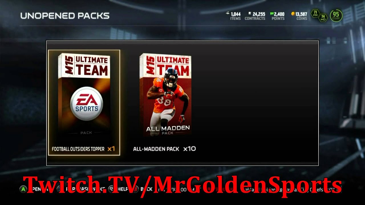 Football-NFL-Madden 15 :: All Madden Bundle Opening! LIVE! :: - Madden 15 Mut Pack Openings