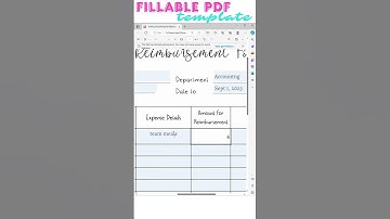 Fillable PDF Template Expense Reimbursement Form  #template