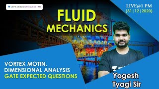 GATE Expected Questions- Vortex Motion, Dimensional Analysis | Fluid Mechanics | GATE/ESE 2021