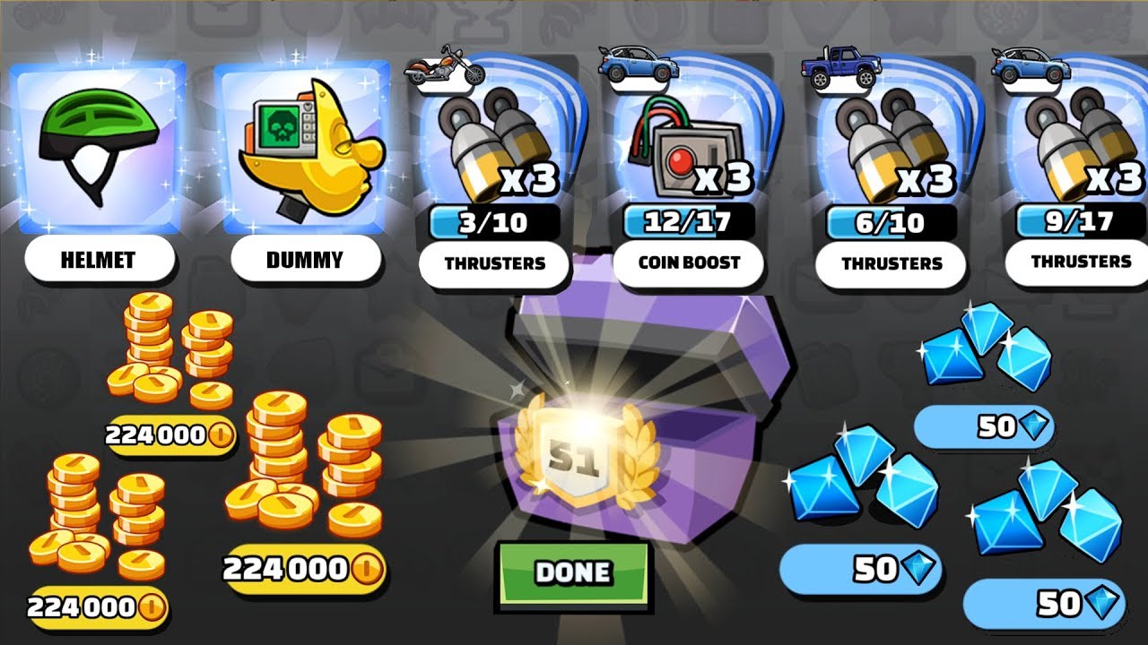 Hill Climb Racing 2 TEAM CHEST LVL 51 + Legendary Challenges YouTube