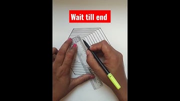 Easy illusion drawing in hexagon #art #easy#shorts#viral#drawing