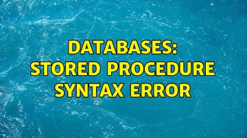 Databases: Stored procedure syntax error