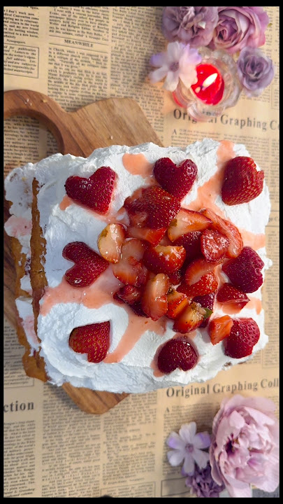 Baking strawberry shortcake as therapy #bakingideas #recipe #bakingrecipes #baking #strawberry #cake