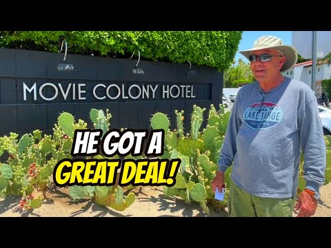 TOUR of my brother John's Palm Springs MOVIE COLONY HOTEL Room