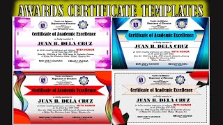 AWARDS CERTIFICATE TEMPLATE