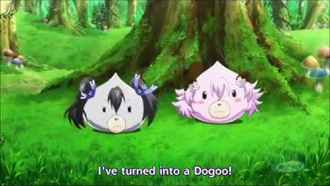Hyperdimension Neptunia The Animation - Neptune and Noire transforms into Dogoo