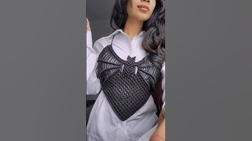 🦇🖤#macrame #bat #croptop 🖤🦇 #craft #diy #handmade #creative #macramedress #tutorial #textilart