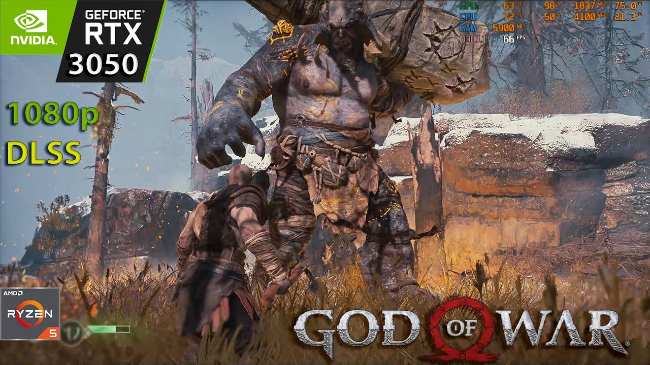 GOD OF WAR on RTX 3050 laptop 75W + Ryzen 5 5600h : All Settings + DLSS tested