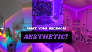 how to make your  bedroom aesthetic ✨ | spice up your room ( diy , ideas, hacks, inspo)