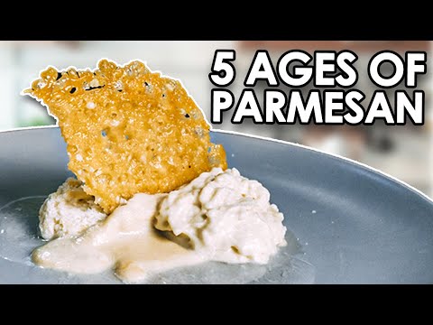 Video thumbnail: How Michelin Starred Chef Massimo Bottura makes 5 AGES OF PARMESAN