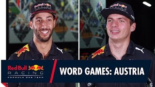 Lederhosen, Apfelstrudel and Falco? Daniel Ricciardo and Max Verstappen play Austrian Word games!