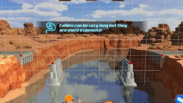 Bridge construction simulator level 21, 3 star walkthrough easy hard medium valley