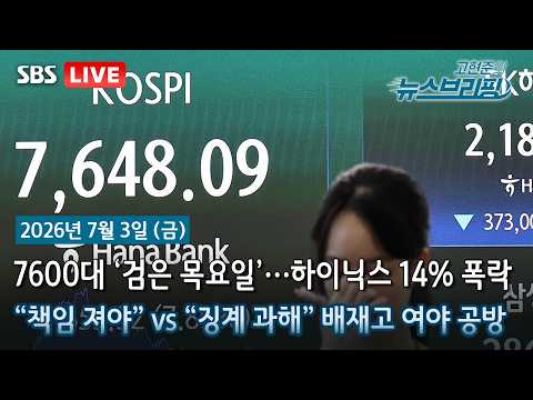[고뉴브] '검은 목요일' 코스피, 7.9% 폭락…'8천피' 붕괴 / 27일만에 열린 잠실 개표소, 40분만에 다시 봉쇄 / "책임져야" vs "징계 과해" 배재고 여야 공방